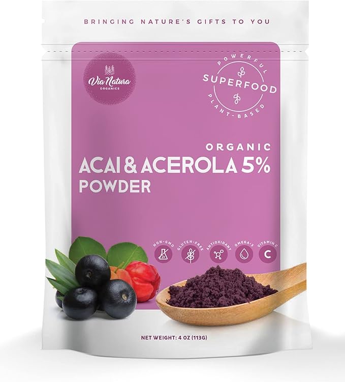 Organic Acai & Acerola 5% Powder, 4oz. Omega-3 |
