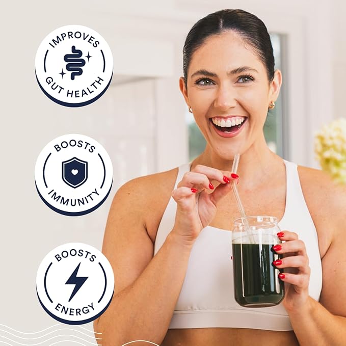 Cira Daily Greens - Naturally Sweetened, Organic Spirulina Superfood Powder with Premium, Antioxidant-Rich Ingredients for Debloating, Digestion, & Energy - Pineapple Coconut, 30 Servings