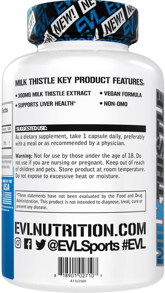 EVL Silymarin Milk Thistle Capsules 60 Non-GMO