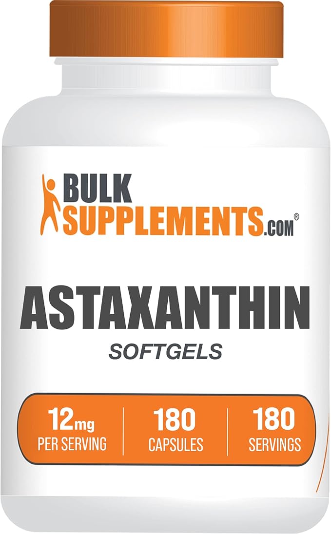 BulkSupplements.com Astaxanthin 12mg 180 Softgels 1 Astaxanthin (180 Softgels)