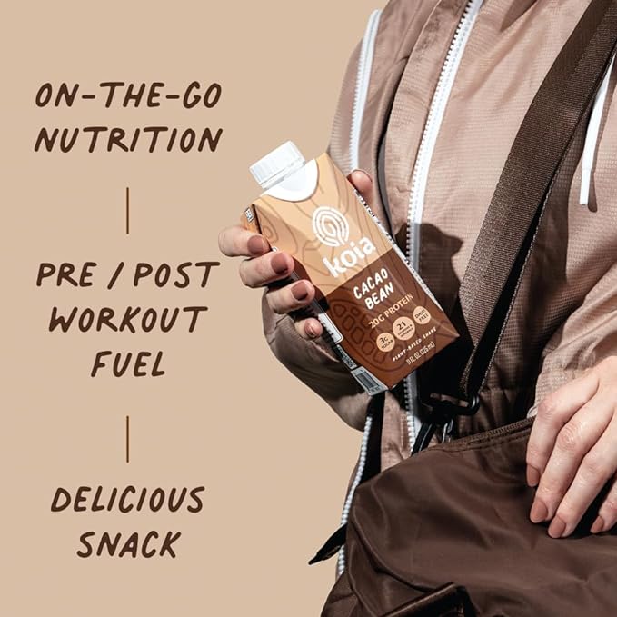 Koia - Plant Based Protein Shake 20g Protein, 3g Sugar, 6g Prebiotic 21 Vitamins 11 fl 12 Bottles