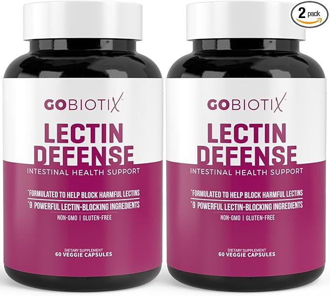 GOBIOTIX Lectin Defense - Lectin Blocker Supplement with MSM and Digestive Enzymes - Aids in Intestinal Health for Women and Men - Non-GMO + Gluten Free - 60 Capsules (2)