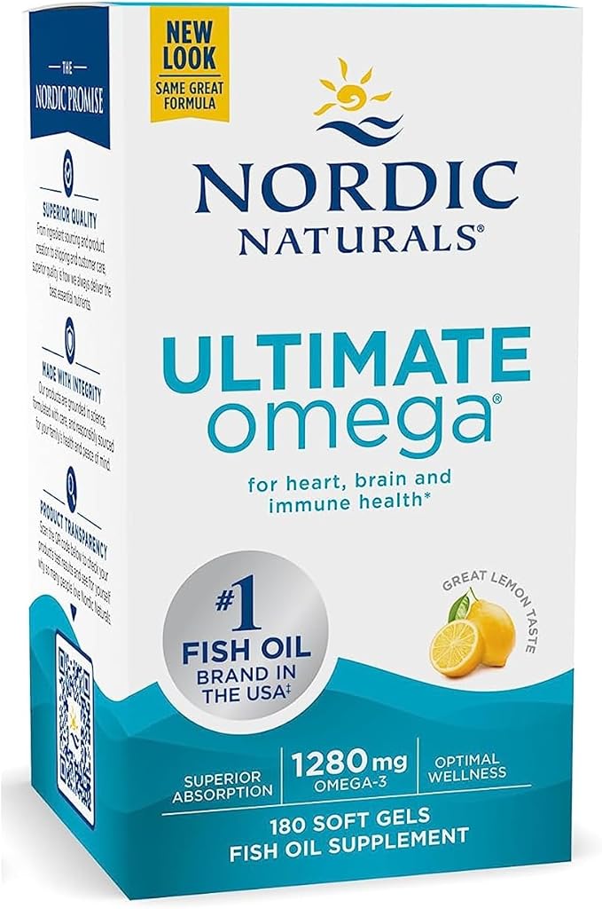 Ultimate Omega, Lemon Flavor 180 Soft 1280 mg Omega-3 - Omega-3 Fish 90 Servings