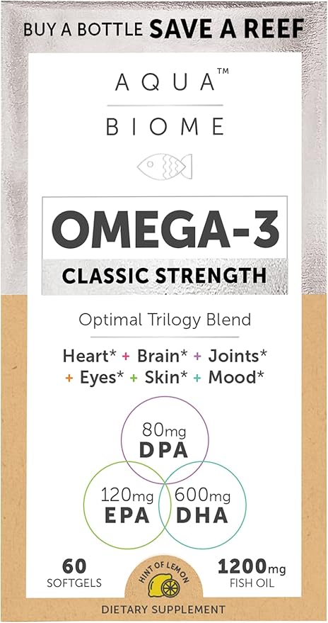 Enzymedica High Potency Fish Oil, EPA 3 Supplement 1 Month 3 Fatty 3 Fish 60 Softgels