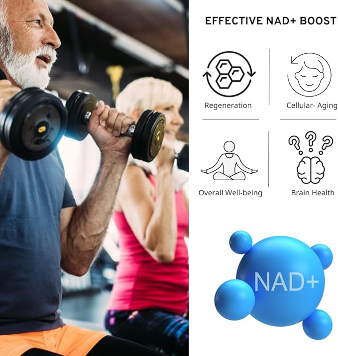 NAD Supplement 1000mg - Pure NAD Supplement for Anti-Aging, Highest Potency NAD+ Supplement for Women and Men, 60 Capsules