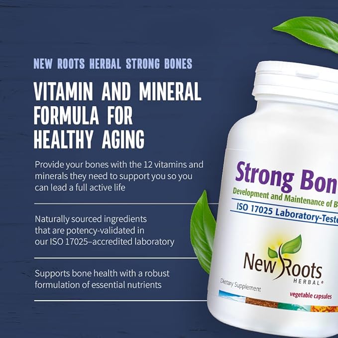 NEW ROOTS HERBAL Strong Bones D3, VIT K2 (MK-7) (MK-7) - (360 Veg