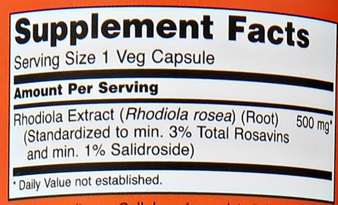 NOW Rhodiola Rhodiola Rosea 500mg, 60 2)