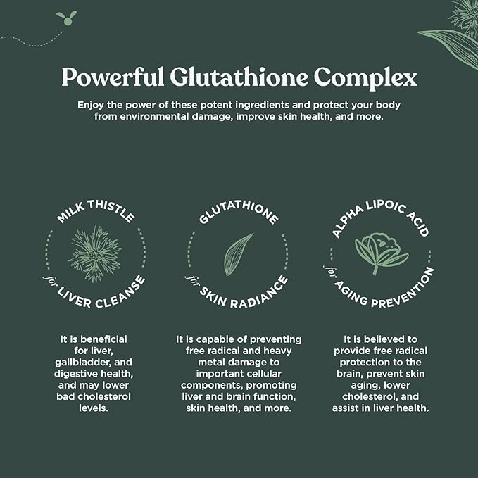 Pure Glutathione Supplement 500 mg GSH 30 Veg