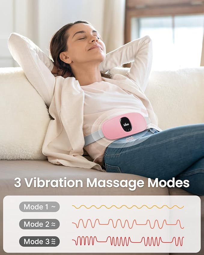 iDOO 2 Pack Portable Heating Pad, 3 Heat 3 Massage