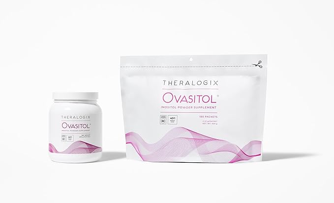 Theralogix Ovasitol Inositol Powder Packets - 90-Day Supply - Myo-Inositol & D-Chiro Inositol for Hormone Balance & Ovarian Function Support* - NSF Certified - 180 Packets