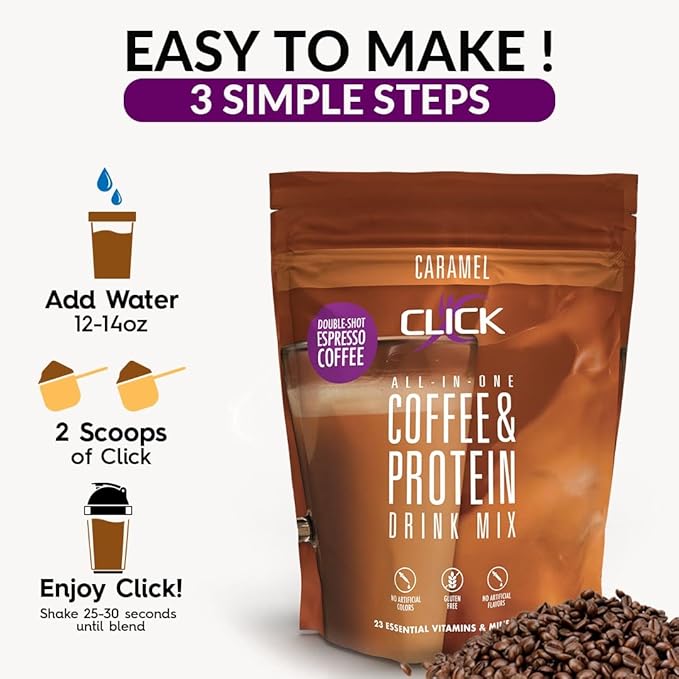 CLICK All-in-One Protein & Coffee Meal 10 Single (1.1 Ounce)