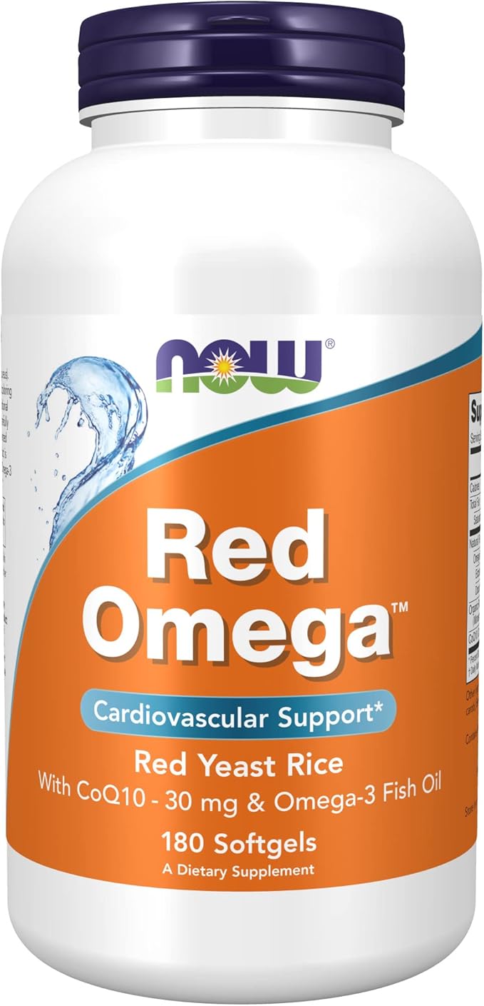 NOW Supplements, Red Omega™ with CoQ10 30 mg Omega-3 Fish 180 Softgels