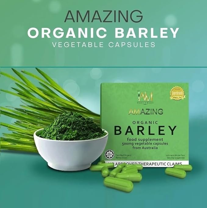 IAM WORLDWIDE Amazing Organic Barley Capsule from Australia 100 Capsules x 500 mg