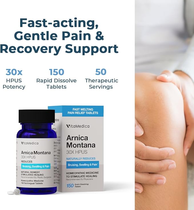 VitaMedica Arnica Montana 30X Homeopathic Tablets 2 Pack 100 Servings
