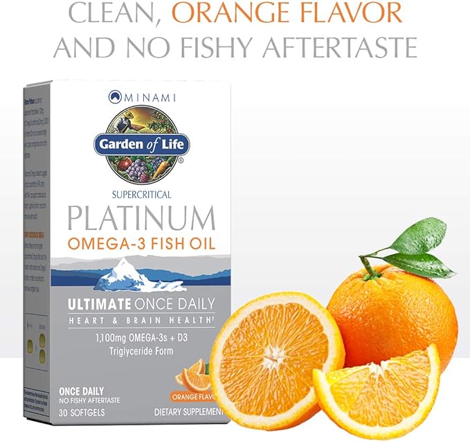 Garden of Life Minami Supercritical Platinum 3 Fish 30 Softgels, 3 for 1100mg Omega-3s Omega-3s + 1,000 IU D3