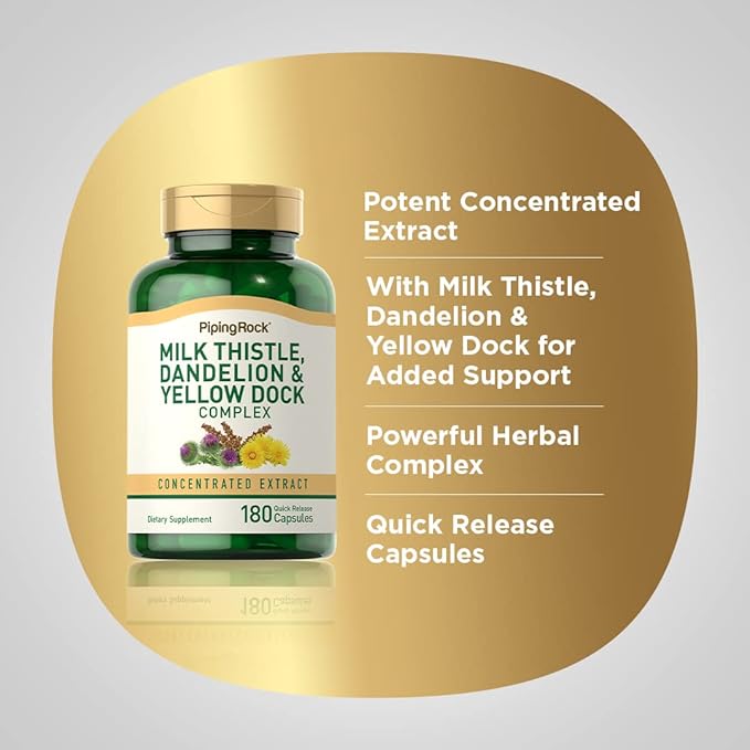 Piping Rock Milk Thistle, Dandelion & 180 Capsules