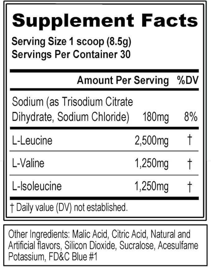 Evlution EVL BCAAs Amino Acids Powder - BCAA Powder Post Workout Recovery Drink and Stim Free Pre Workout Energy Drink Powder - 5g Branched Chain Amino Acids Supplement for Men - Blue Raz
