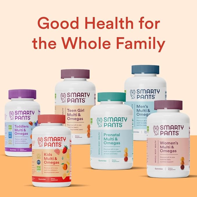 SmartyPants Kids Multivitamin Gummies: Omega 3 D3, C, B12, B6, B6, Vitamin 90 Count (22 Day