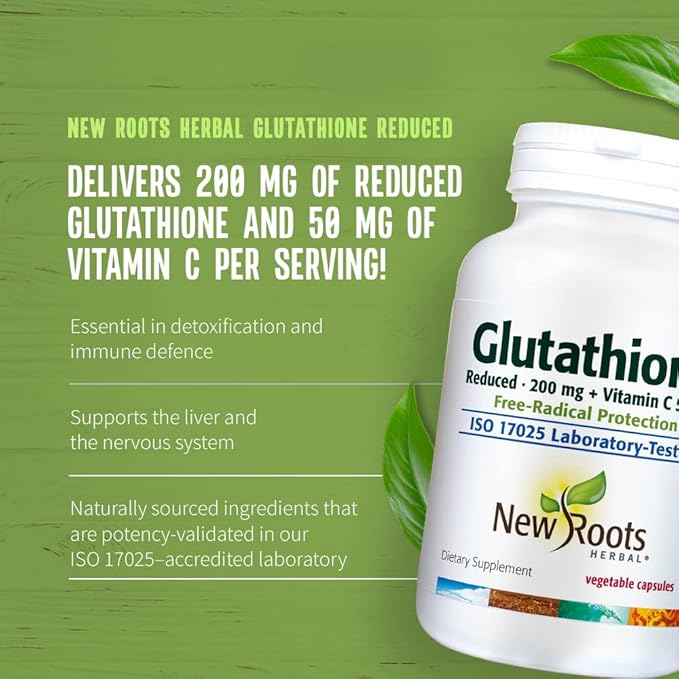 NEW ROOTS HERBAL Glutathione Supplement, 200 (60 Veg