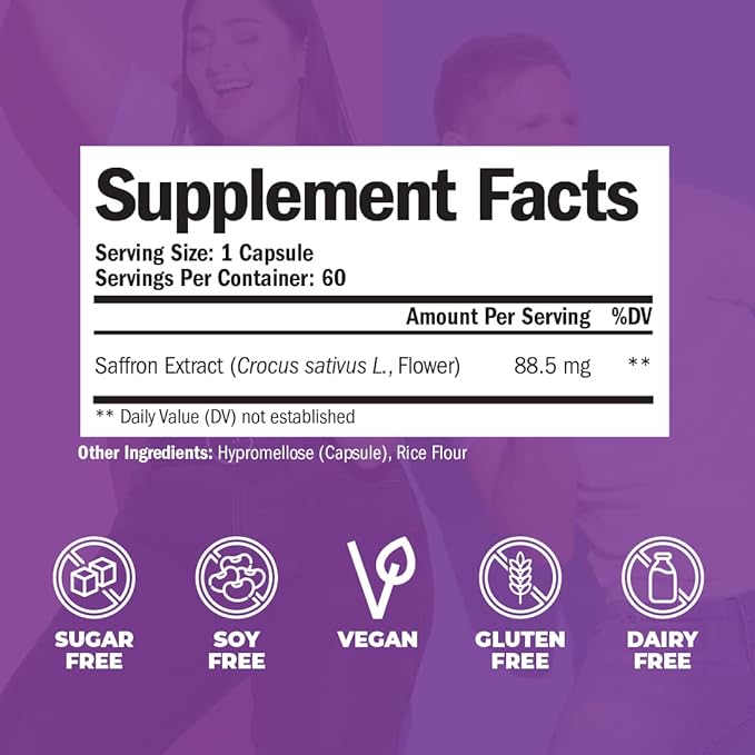 Saffron Supplements for Women & Men. 100% Pure 2 Pack