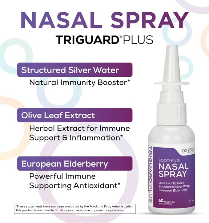 TriGuard Plus Colloidal Silver Nasal Spray 2 oz 60ml, Made
