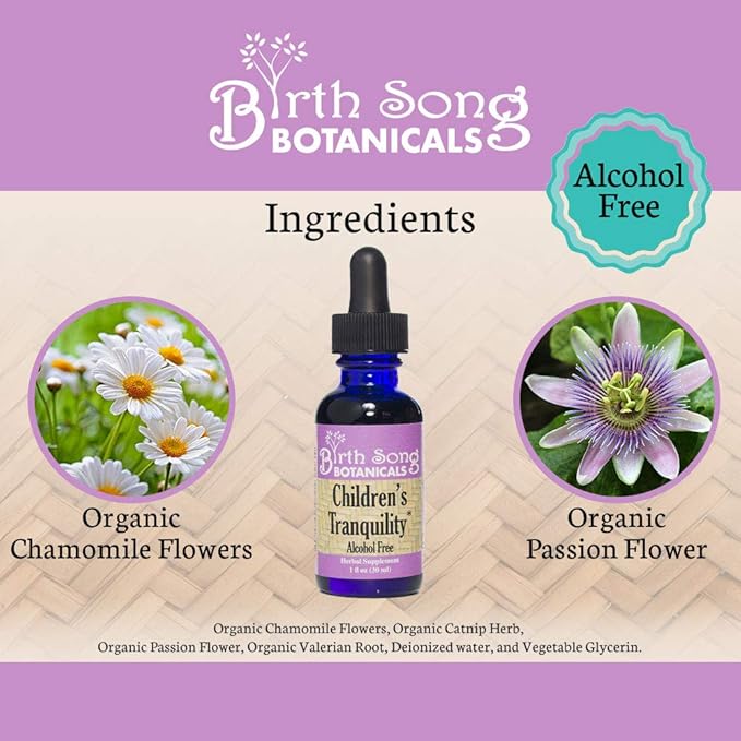 Children's Tranquility Tincture, Herbal Supplement 1oz Bottle