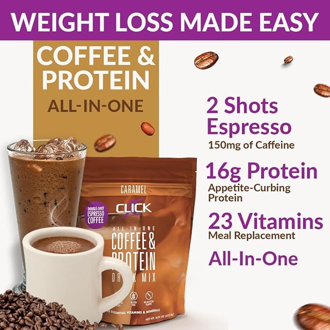 CLICK All-in-One Protein & Coffee Meal 10 Single (1.1 Ounce)