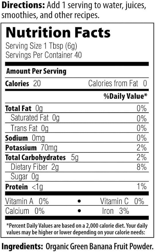 MRM Nutrition Organic Green Banana Powder | Superfoods | High-Fiber | Flour Alternative | Prebiotic Fiber | 40 Servings