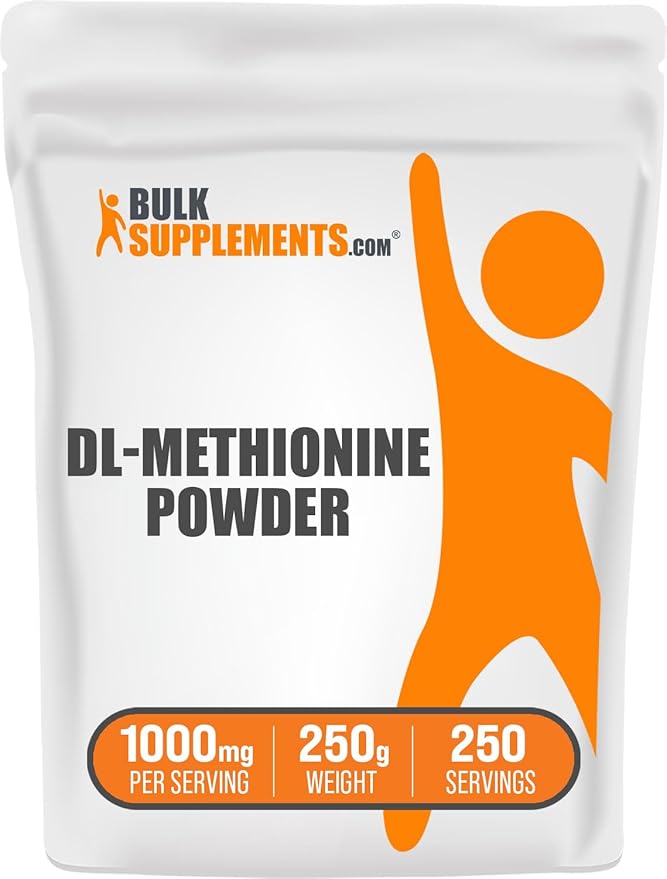 BulkSupplements.com DL-Methionine Powder - Amino Acids Supplement - Choline Supplements - Methionine Supplement - Amino Acid Nutritional Supplements (250 Grams - 8.8 oz)