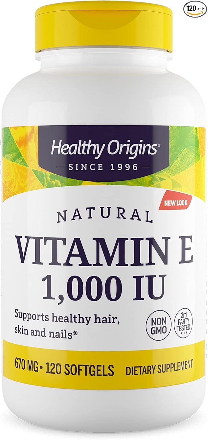 Healthy Origins Natural Vitamin E 1000 IU 120 Softgels