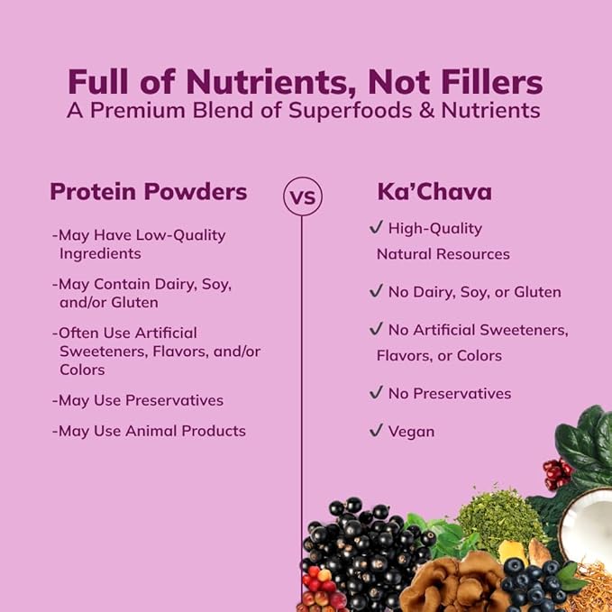 Ka’Chava All-In-One Nutrition Shake Blend, Coconut 85+ Superfoods, 25g Plant-Based 2lb