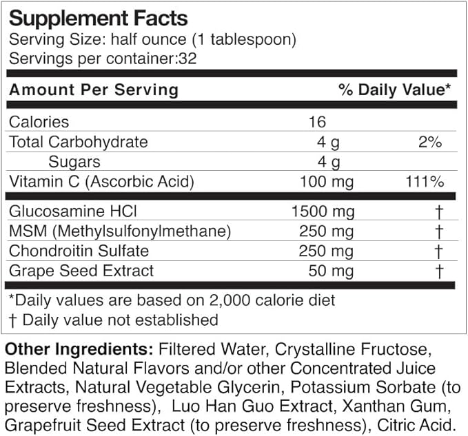 Dr's Advantage Liquid Glucosamine 1500- Chondroitin-MSM 16oz, Brown, DA867
