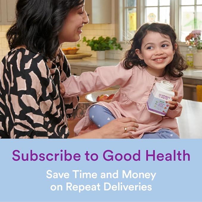 SmartyPants Organic Toddler Multivitamin Gummies: Probiotics, 3 (ALA), D3, C, B12, B6, B6, Vitamin 60 Count (30 Day