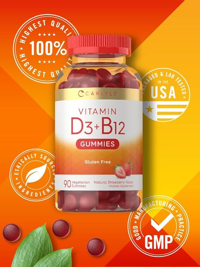 Carlyle Vitamin D3 + B12 Complex Gummies 90 Count