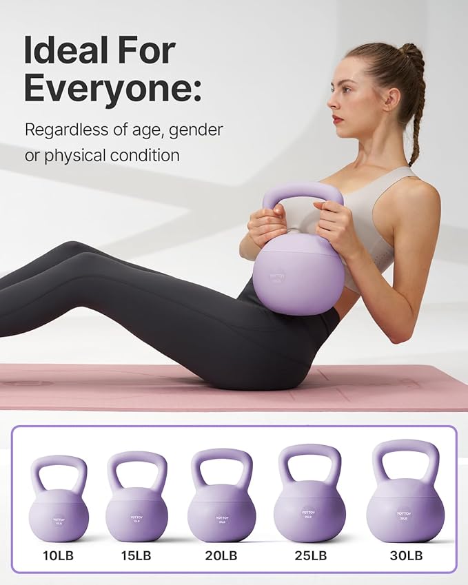 YOTTOY Soft Kettlebell,Kettlebell Anti-Slip Grip Weight for Home Workouts, Kettlebells Set Strength and Safety Guaranteed