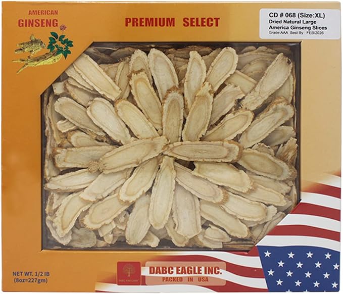 American Ginseng Slices from Wisconsin (Sliced 8oz/Box-O)