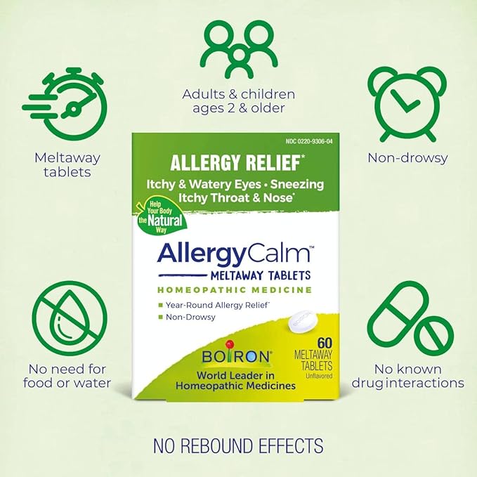 Boiron AllergyCalm Tablets for Relief from 120 Count