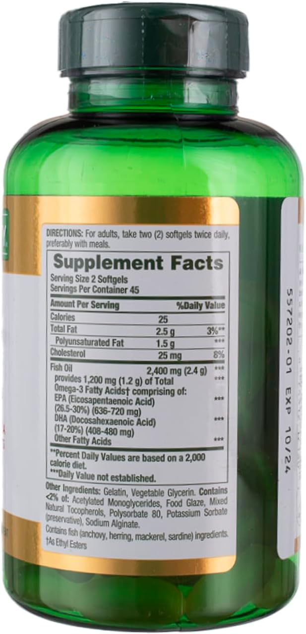 Nature's Bounty Fish 2400 mg OilSoftgels 90 ea 2)