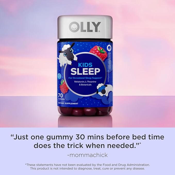 OLLY Kids Sleep Gummy, Occasional Sleep 0.5mg Melatonin, 70 Count