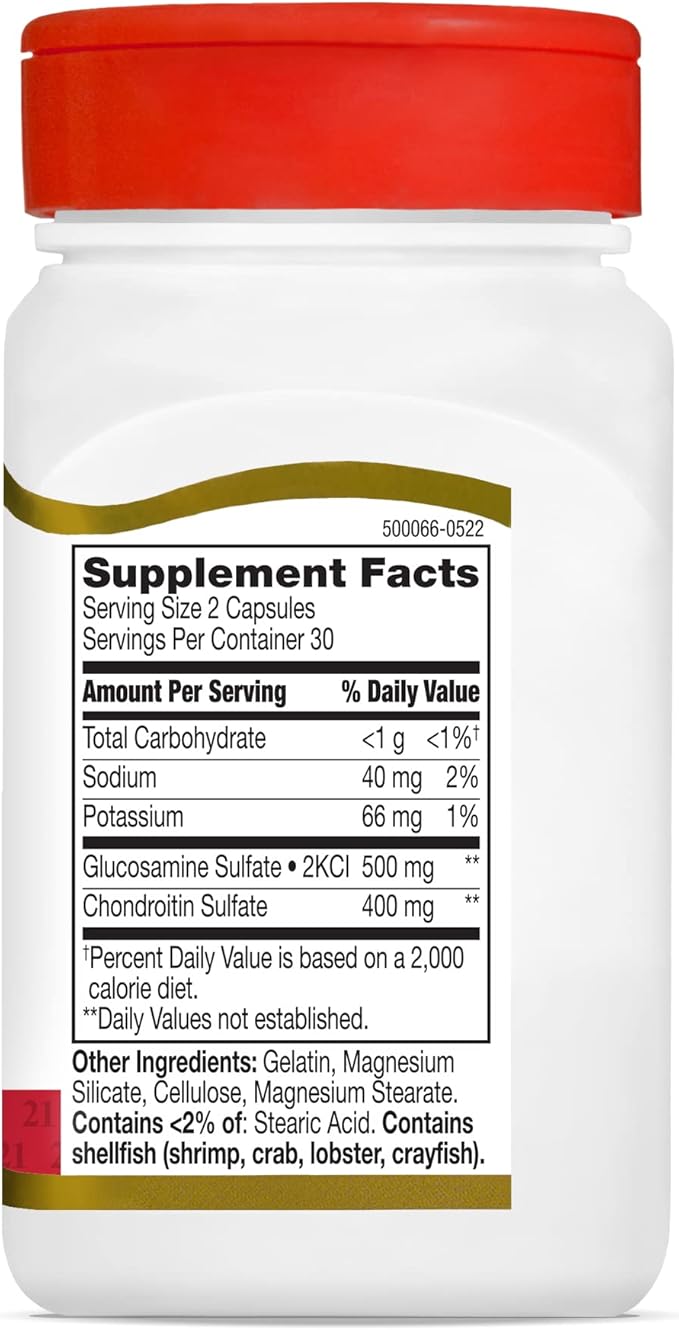 21st Century Glucosamine Chondroitin 250/200mg 60 Count