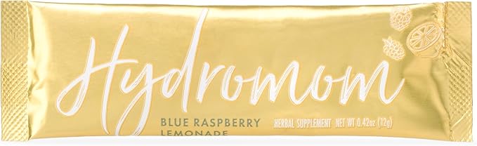 Boobie Hydromom Superfood Electrolyte Drink Mix, Blue Raspberry Lemonade | Refreshing Energy & Hydration Boost for Mamas | On-The-Go & Travel Essentials for Pregnancy, Lactation, & Beyond, 15 Packets