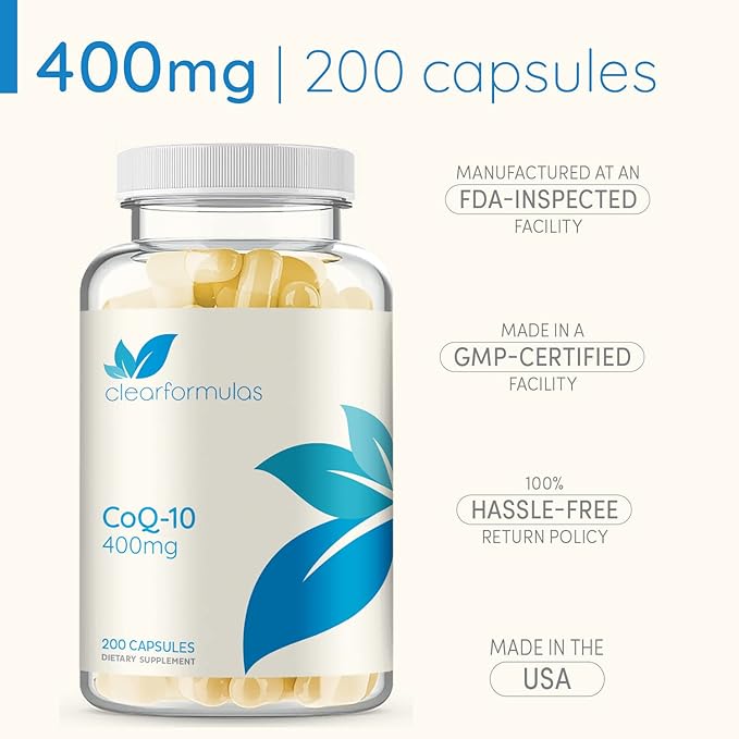 ClearFormulas CoQ10 400mg 200 Capsules Quick