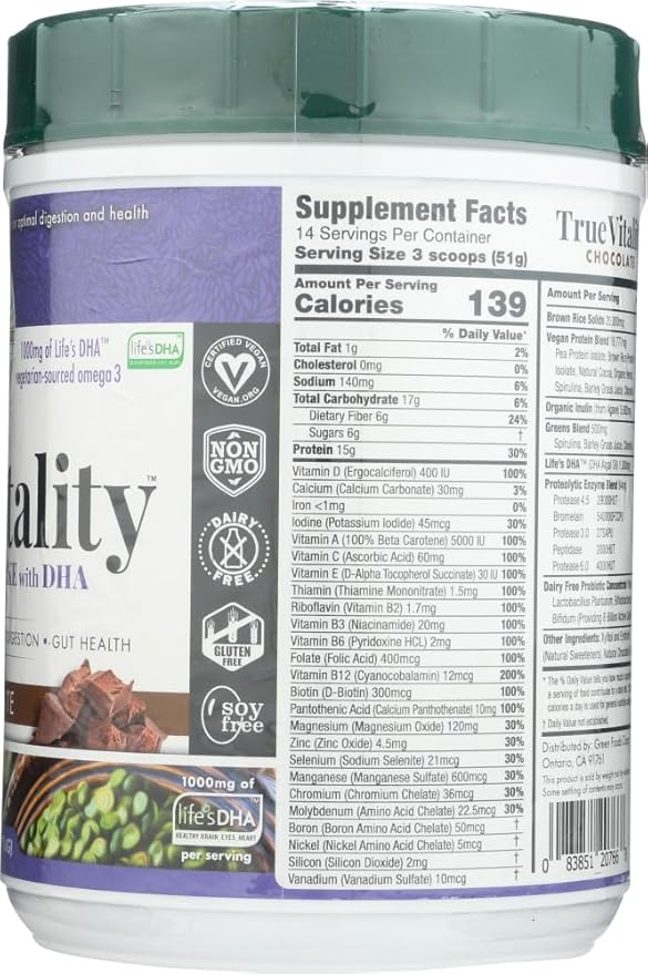 Green Foods True Vitality, Chocolate, 25.2 Ounce