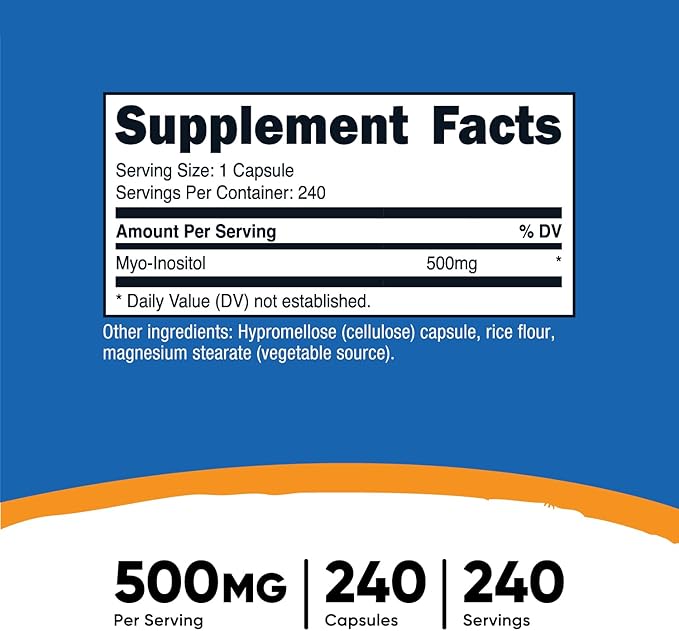 Nutricost Inositol Capsules 500mg, 240 Capsules