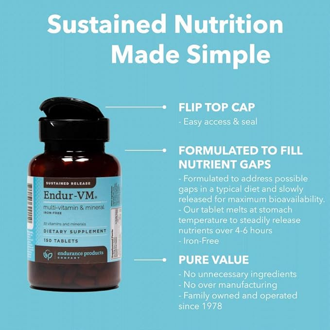 ENDUR-VM - WITHOUT IRON – Sustained-Release B12 - 60 Tablets