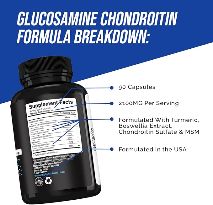 ORPHIC NUTRITION Glucosamine Chondroiting MSM 2100MG (90 Caps)