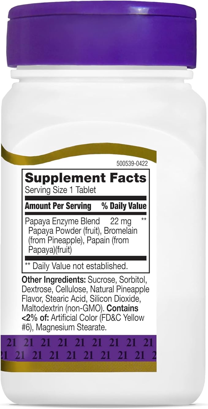 21st Century Papaya Enzyme Chewable Tablets, 100 Count 2)