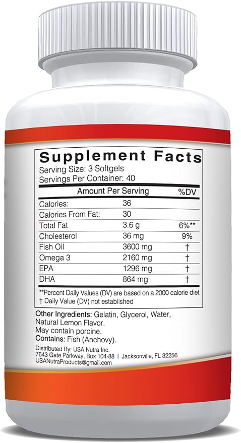 Omega 3 Fish Oil Triple Strength 3600mg Icelandic 120 Capsules.