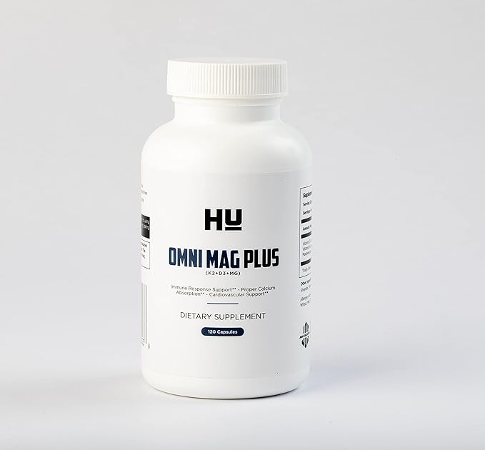 HU-Omni MAG Plus D3+K2+Mg: Vitamin D Supplement D3 5,000 5,000 IU, K2 120 120 mcg(MK7), mcg(MK7), MG 75mg - 120 Capsules