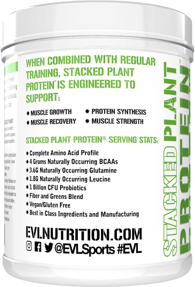 Evlution Nutrition Stacked Plant Protein Powder, 1.5 LB